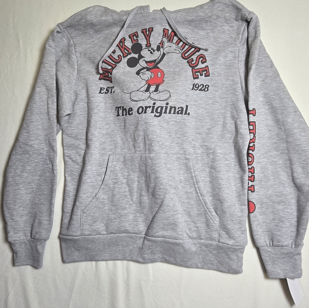 Disney Mickey Mouse Gray Hoodie Sweatshirt Mens XL XXL NWT - Picture 5 of 5